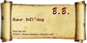 Baur Bódog névjegykártya